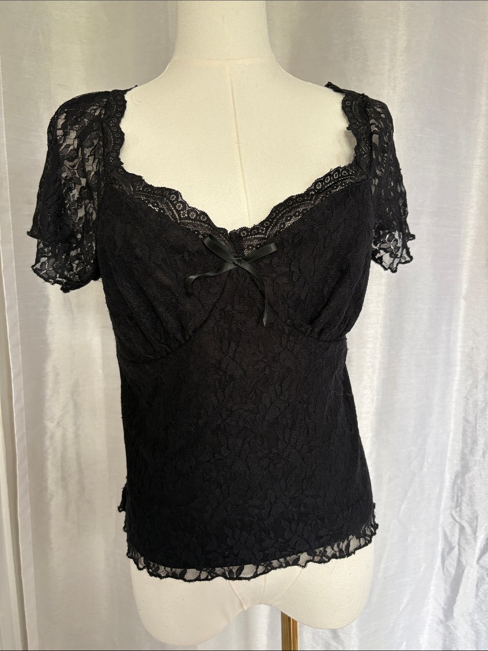 Black Lace Babydoll Top